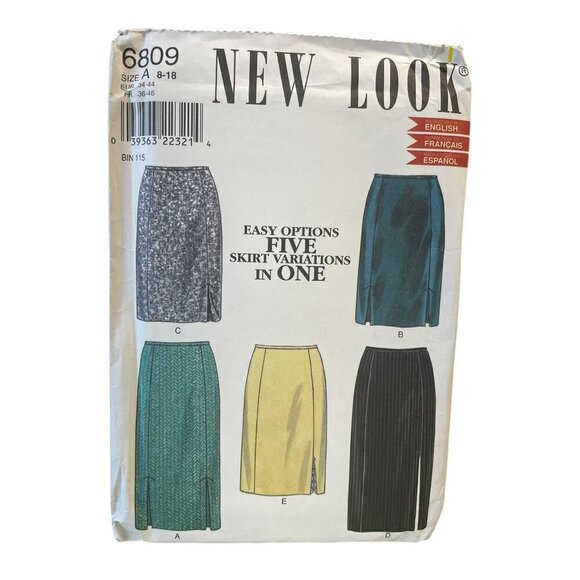New Look 6809 Sewing Pattern skirt Straight Career Professional Size 8-18 - Picture 1 of 2